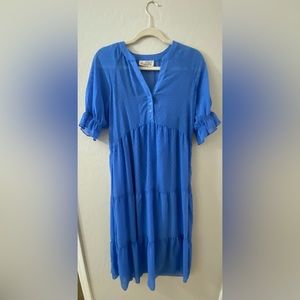 Signify Blue Maxi Polka Dot Dress